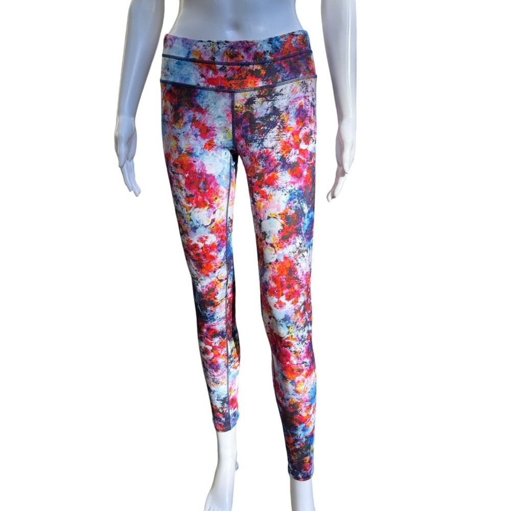 Athleta Women’s Hypersonic Pink and Blue Sonar Legging Tight Size Small EUC